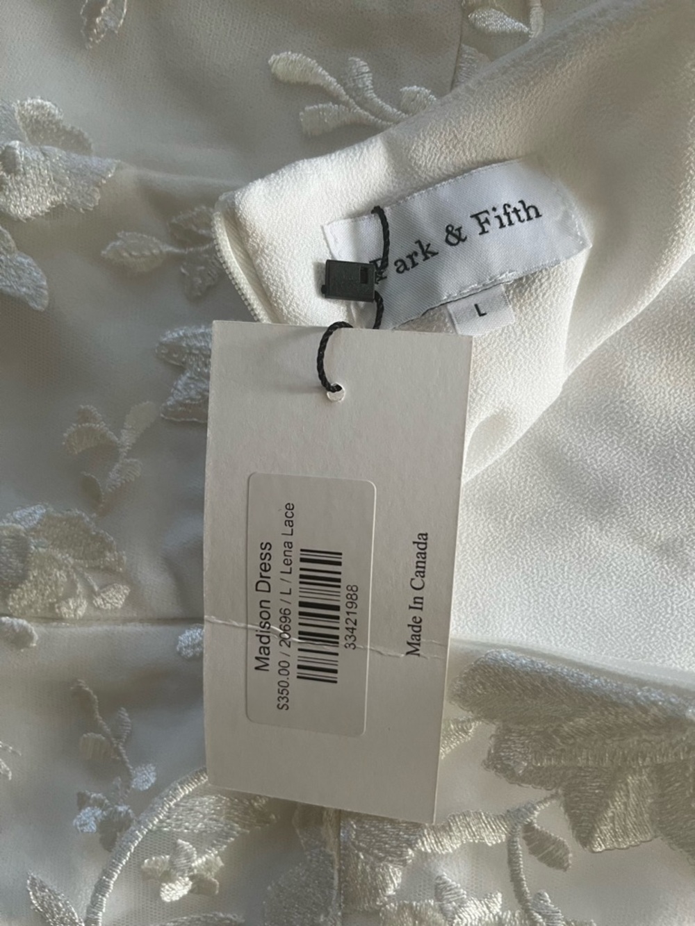Park & Fifth Ivory Floral Lace Midi Dress with Spaghetti Straps - Picture 11 of 11